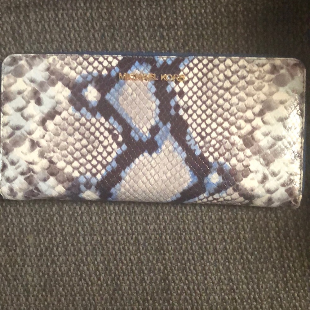 Michael Kors blue python wallet